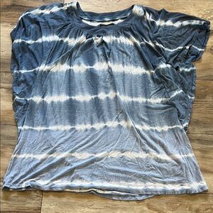Lane Bryant Blue Tie-Dye Short Sleeve Top